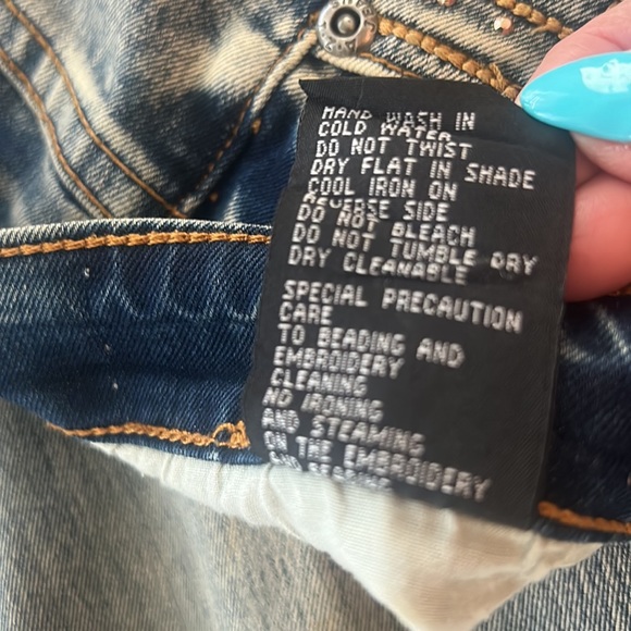 AZI Nordstrom Jeans Embellished Sparkle Bling Western Country Wide Leg sz 30 EUC - Picture 9 of 17